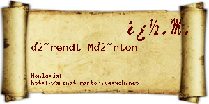 Árendt Márton névjegykártya
